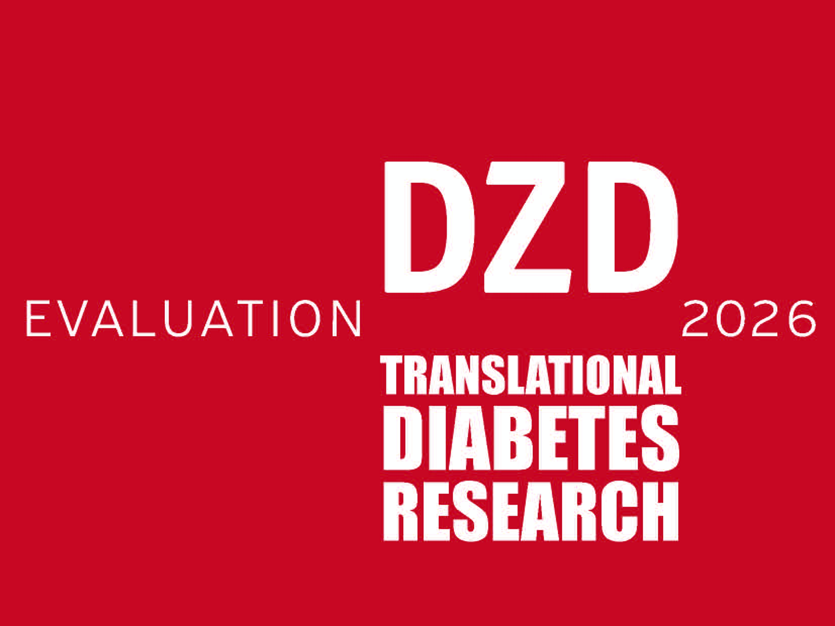 Rotes Deckblatt mit weißer Schrift 'DZD Evaluation 2026 Translational Diabetes Research.